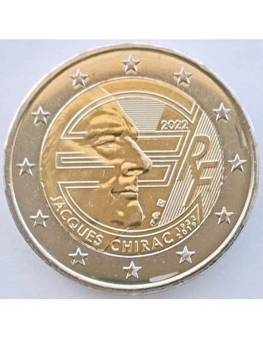 Awers monety Francja 2 euro 2022 Jacques Chirac