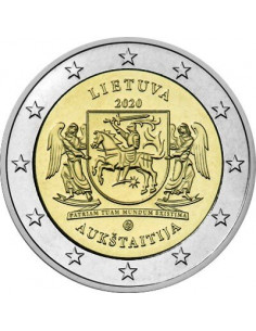 Awers monety Litwa 2 euro 2020 Auksztota