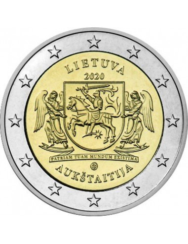 Awers monety Litwa 2 euro 2020 Auksztota