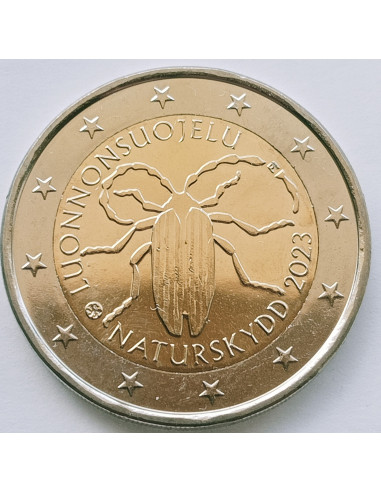 Awers monety 2 euro 2023 Rocznica pierwszej fińskiej ustawy o ochronie przyrody