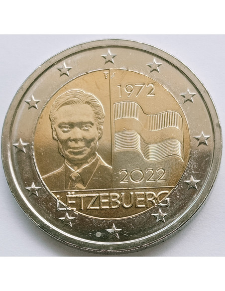 Awers monety Luksemburg 2 euro 2022 50 lat flagi Luksemburga