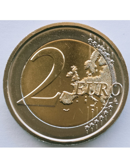 Rewers monety Luksemburg 2 euro 2022 50 lat flagi Luksemburga