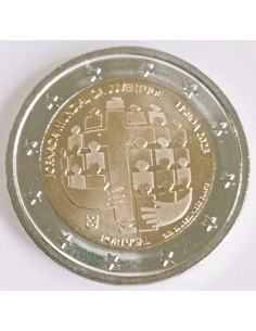 Awers monety Portugalia 2 euro 2023 Światowe Dni Młodzieży 2023 Lizbona