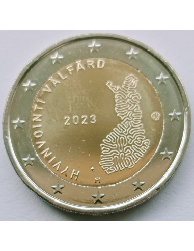 Awers monety Finlandia 2 euro 2023 Służby społeczne i ochrony zdrowia