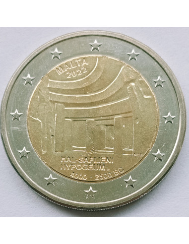 Awers monety Malta 2 euro 2022 Hal Saflieni Hypogeum