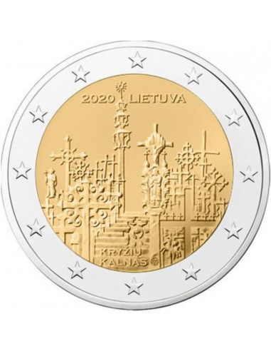 Awers monety Litwa 2 euro 2020 Góra Krzyży