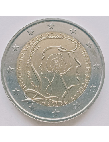 Awers monety Holandia 2 euro 2013 200lecie Królestwa Niderlandów