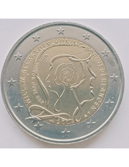 Awers monety Holandia 2 euro 2013 200lecie Królestwa Niderlandów