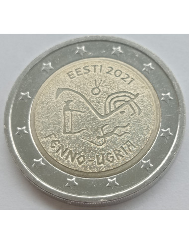 Awers monety Estonia 2 euro 2021 Ludy ugrofińskie