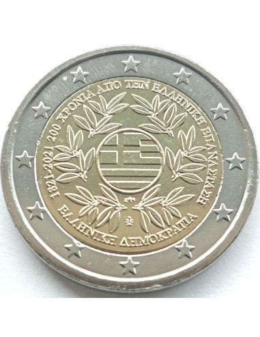 Awers monety Grecja 2 euro 2021 200 rocznica rozpoczęcia greckiej rewolucji