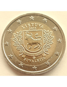 Awers monety Litwa 2 euro 2022 Litewskie regiony etnograficzne Suwalszczyzna