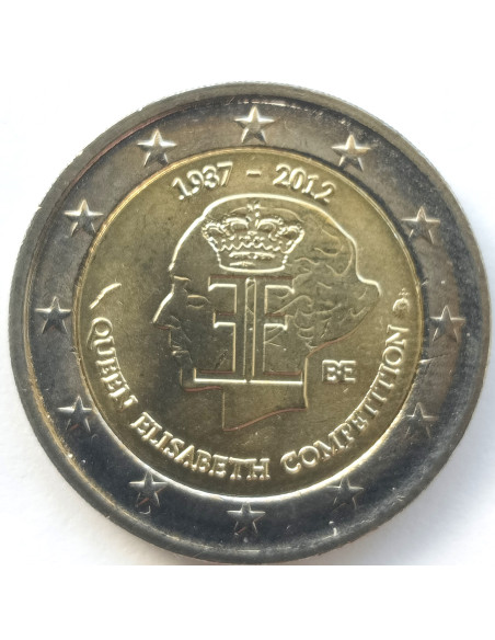 Awers monety Belgia 2 euro 2012 75lecie Konkursu Muzycznego Królowej Belgów Elżbiety