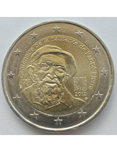 Awers monety Francja 2 euro 2012 Setna rocznica urodzin Abbé Pierre