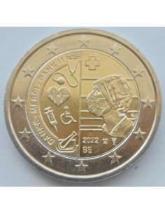 Awers monety Belgia 2 euro 2022 Podziękowanie służbie zdrowia za walkę z pandemią Covid