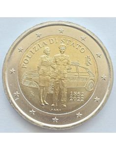 Awers monety Włochy 2 euro 2022 170lecie Policji Państwowej Włoch
