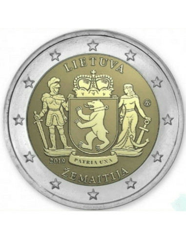 Awers monety Litwa 2 euro 2019 Żmudź