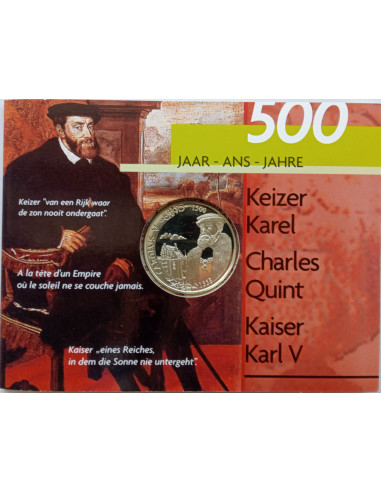 Awers monety 500 Franków 2000 500. rocznica urodzin Karola V