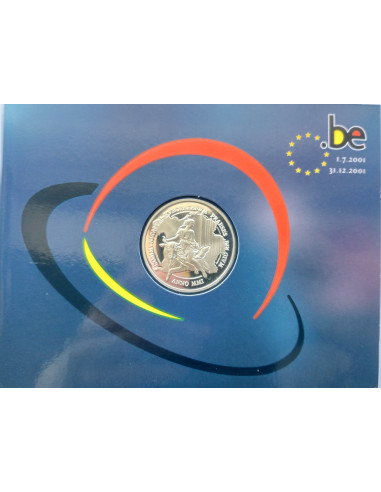 Awers monety Belgia 500 Franków 2001 Belgijska prezydencja w UE