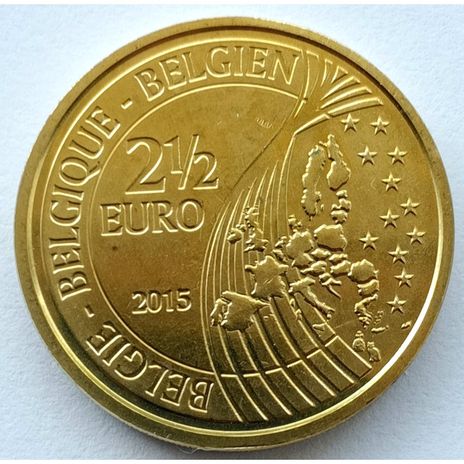 Rewers monety Belgia 25 euro 2015 200. rocznica bitwy pod Waterloo