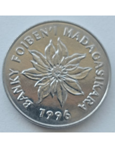 Awers monety Madagaskar 5 Franków ariar 1996