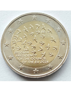 Awers monety Belgia 2 euro 2024 Belgijska prezydencja w Radzie UE