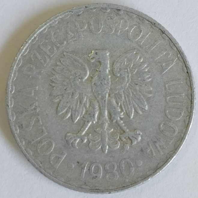 Rewers monety 1 Złoty 1980