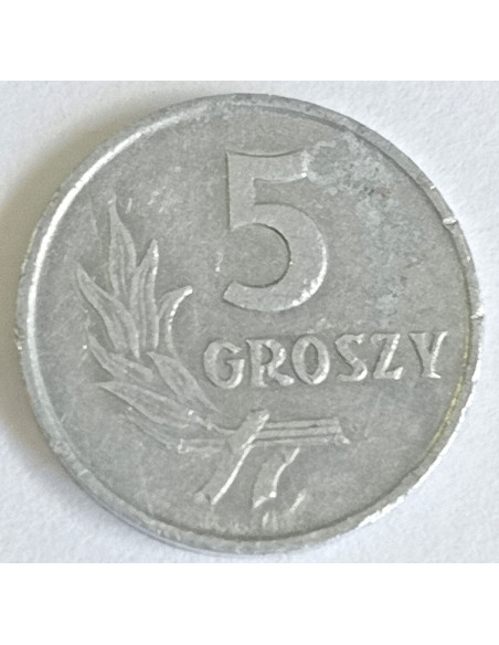 Awers monety 5 Grosz 1962