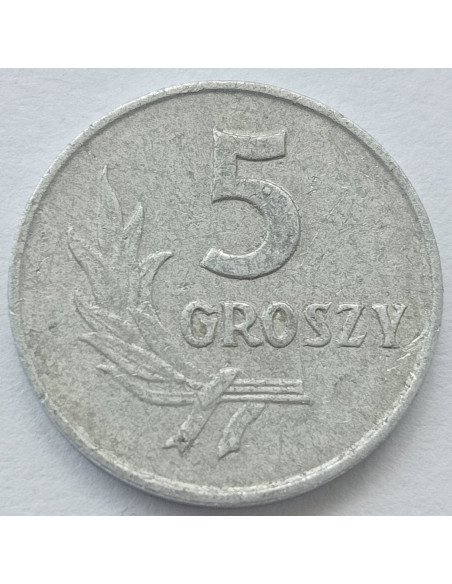 Rewers monety 5 Grosz 1968