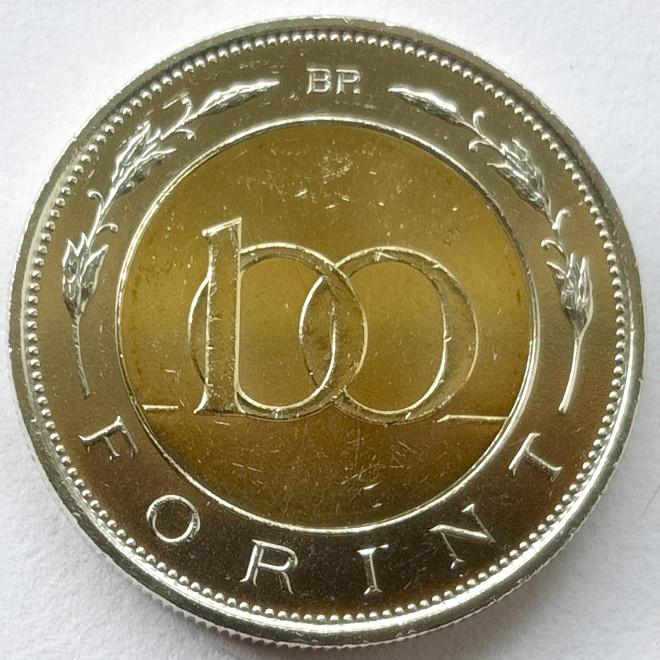 Rewers monety Węgry 100 Forint 2024 100 rocznica Węgierski Bank Narodowy