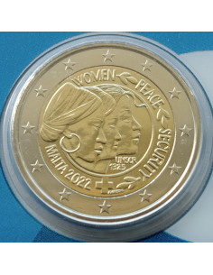 Awers monety Malta 2 euro 2022 Rezolucja Rady Bezpieczeństwa ONZ nr 1325 w sprawie kobiet pokoju i bezpieczeństwa 2