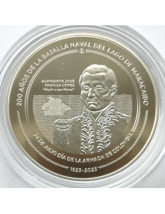 Awers monety Kolumbia 10 000 Peso 2023 200. rocznica Bitwa morska na jeziorze Maracaibo 2