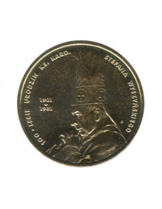 Awers monety 2 zł 2001 100. rocznica urodzin Księdza Kardynała Stefana Wyszyńskiego