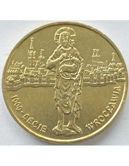 Awers monety 2 zł 2000 1000lecie Wrocławia