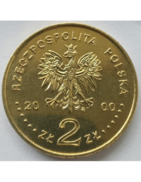 Rewers monety 2 zł 2000 1000lecie Wrocławia