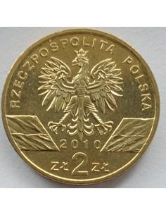 Awers monety 2 zł 2010 Zwierzęta świata – podkowiec mały łac. Rhinolophus hipposideros 2