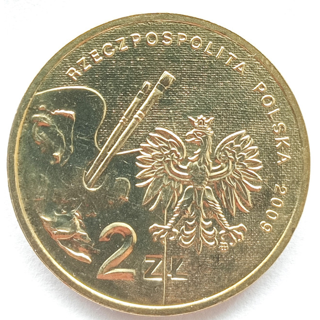 Rewers monety 2 zł 2009 Polscy Malarze XIX/XX wieku – Władysław Strzemiński 18931952