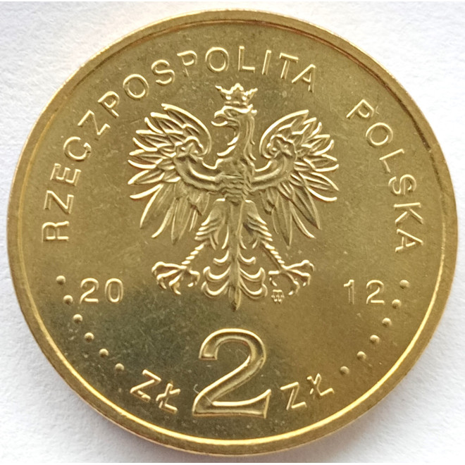 Rewers monety 2 zł 2012 Bolesław Prus