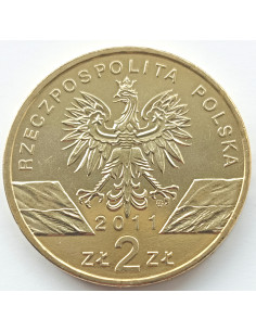 Awers monety 2 zł 2011 Zwierzęta świata – borsuk Meles meles 2