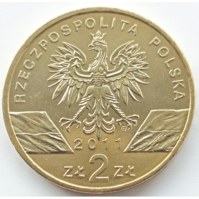 Rewers monety 2 zł 2011 Zwierzęta świata – borsuk Meles meles