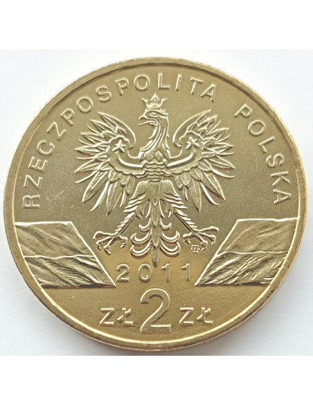 Rewers monety 2 zł 2011 Zwierzęta świata – borsuk Meles meles