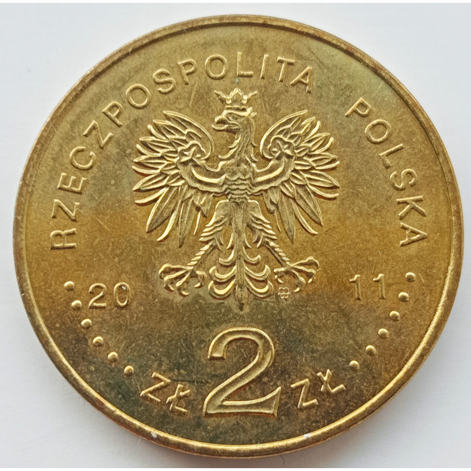 Rewers monety 2 zł 2011 Beatyfikacja Jana Pawła II – 1 V 2011