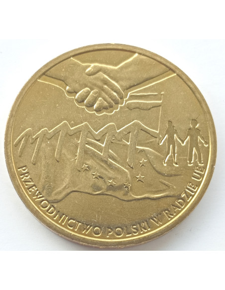 Awers monety 2 zł 2011 Przewodnictwo Polski w Radzie UE