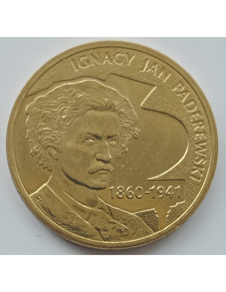 Awers monety 2 zł 2011 Ignacy Jan Paderewski