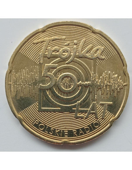 Awers monety 2 zł 2012 50lecie Programu 3 Polskiego Radia
