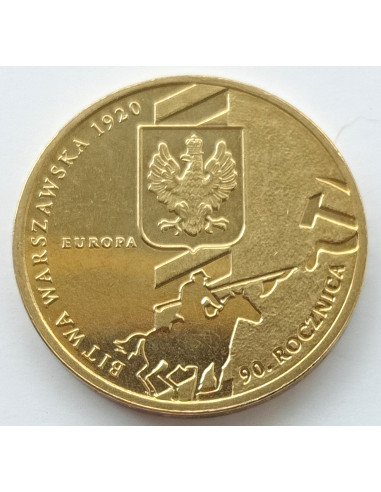 Awers monety 2 zł 2010 90. rocznica Bitwy Warszawskiej