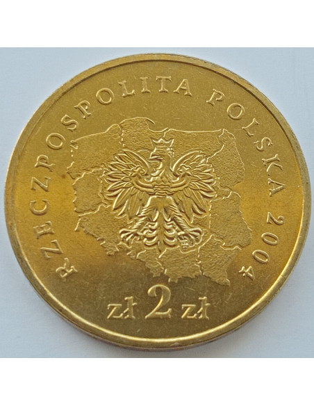 Rewers monety 2 zł 2004 Herby Województw: pomorskie