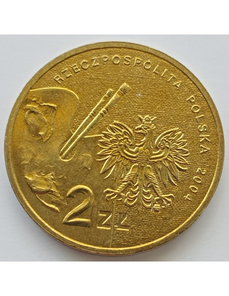 Rewers monety 2 zł 2004 Polscy malarze XIX/XX w.: Stanisław Wyspiański 18691907