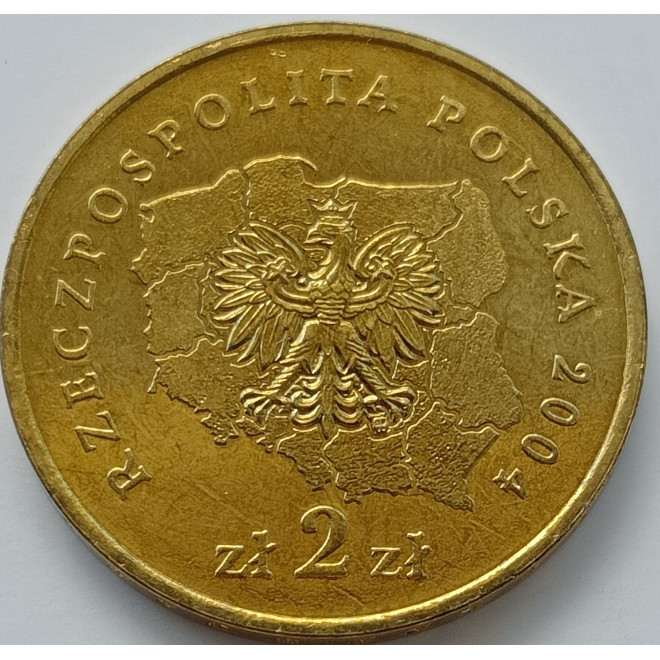 Rewers monety 2 zł 2004 Herby Województw: podlaskie