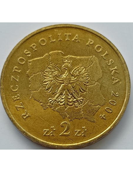 Rewers monety 2 zł 2004 Herby Województw: podlaskie