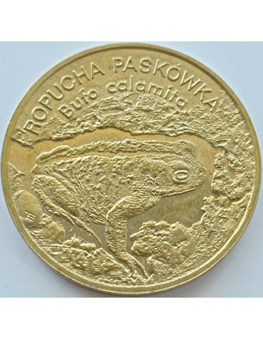 Awers monety 2 zł 1998 Zwierzęta świata: Ropucha paskówka
